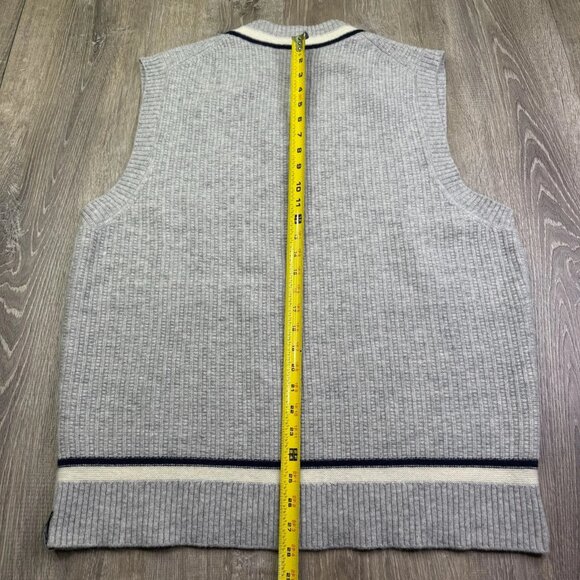Todd Snyder Mens Gray Lambs Wool V-Neck Cricket Pullover Vest Sweater Size 2XL - Picture 10 of 11